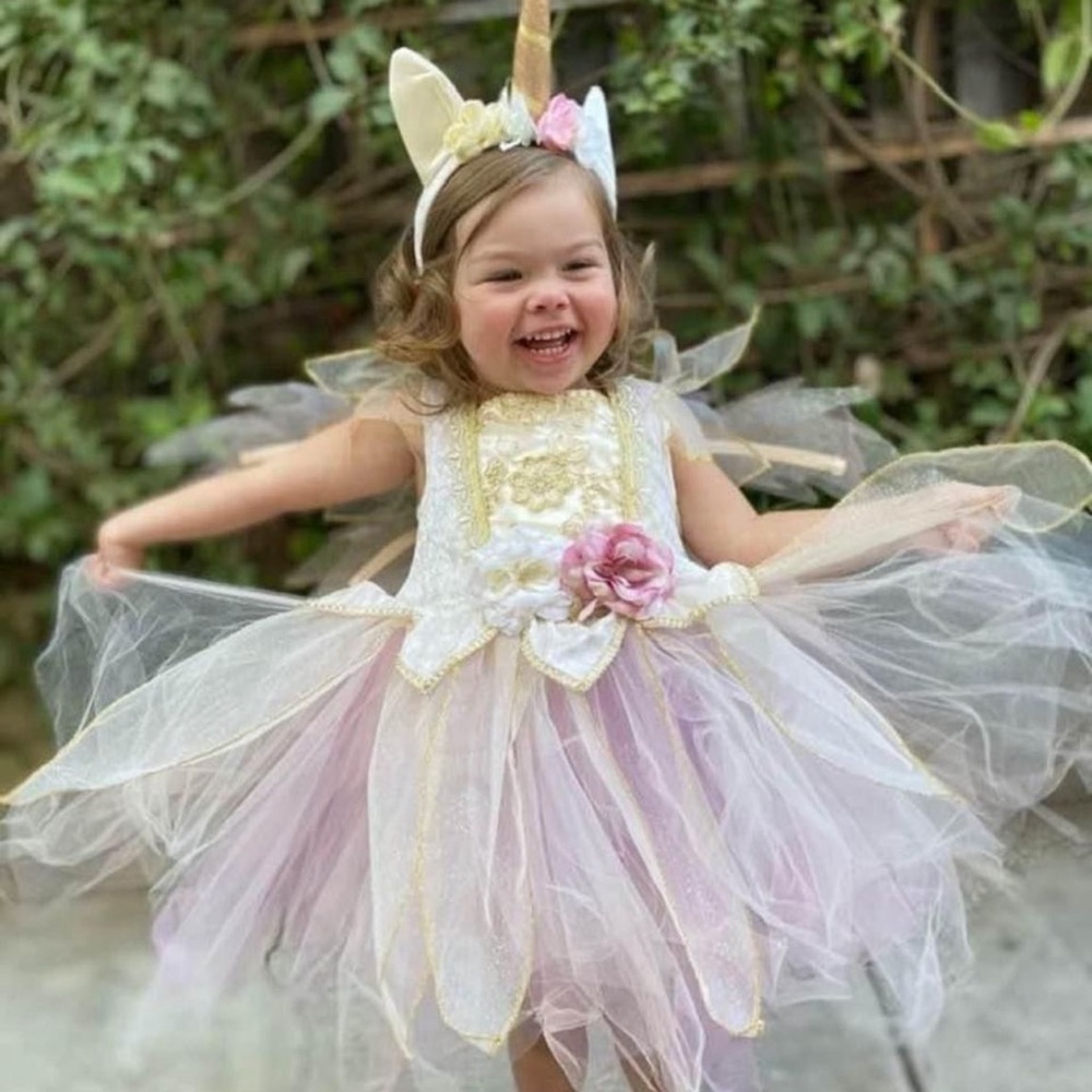 Unicorn fairy costume. 3T, pink white and gold